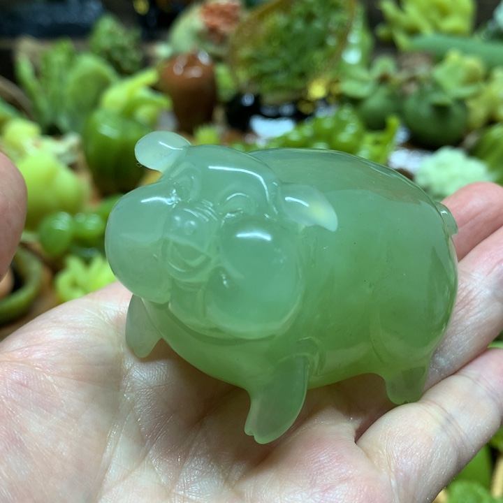 蛇纹石玉手把件未镶嵌