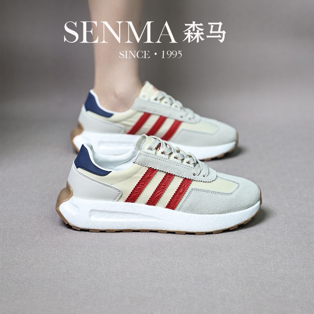 森马/SENMA轻便真皮耐磨休闲防滑软底鞋阿甘鞋运动鞋低帮情侣鞋