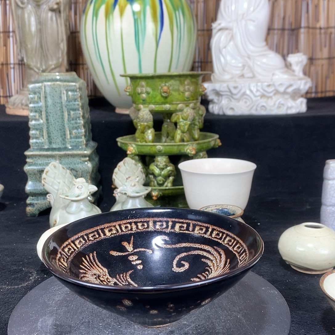 摆件吉州窑剪纸天目斗笠盏