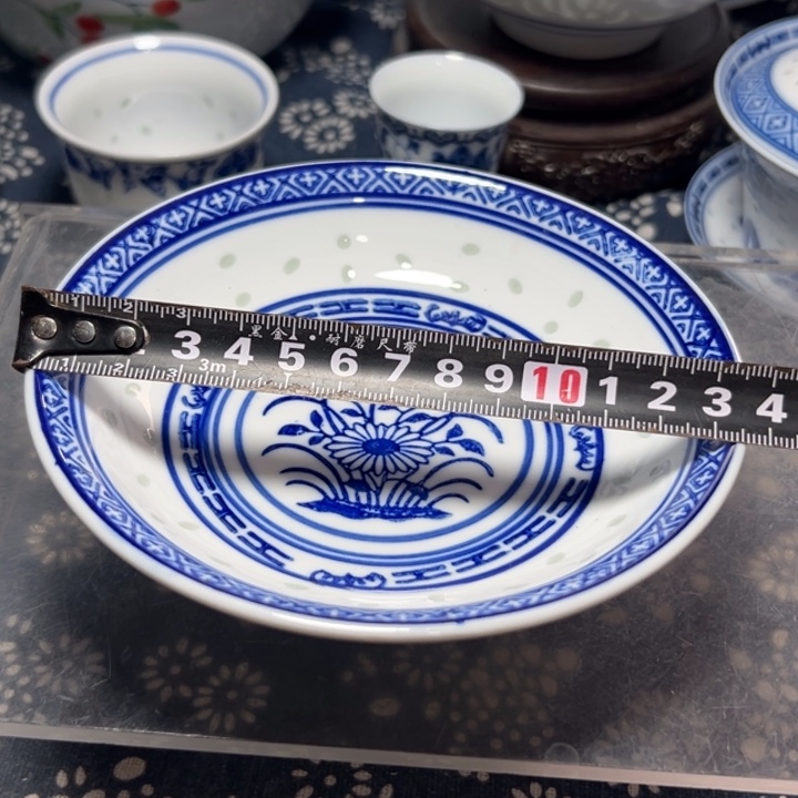 青花玲珑5.5寸兰花，味碟，味碟