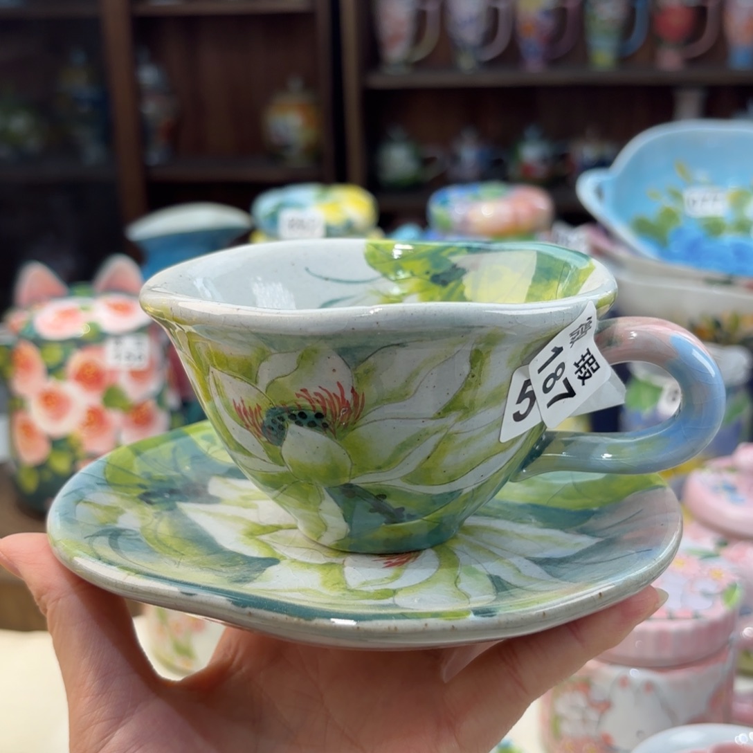 瓷片景德镇手绘高温釉下彩陶瓷茶具