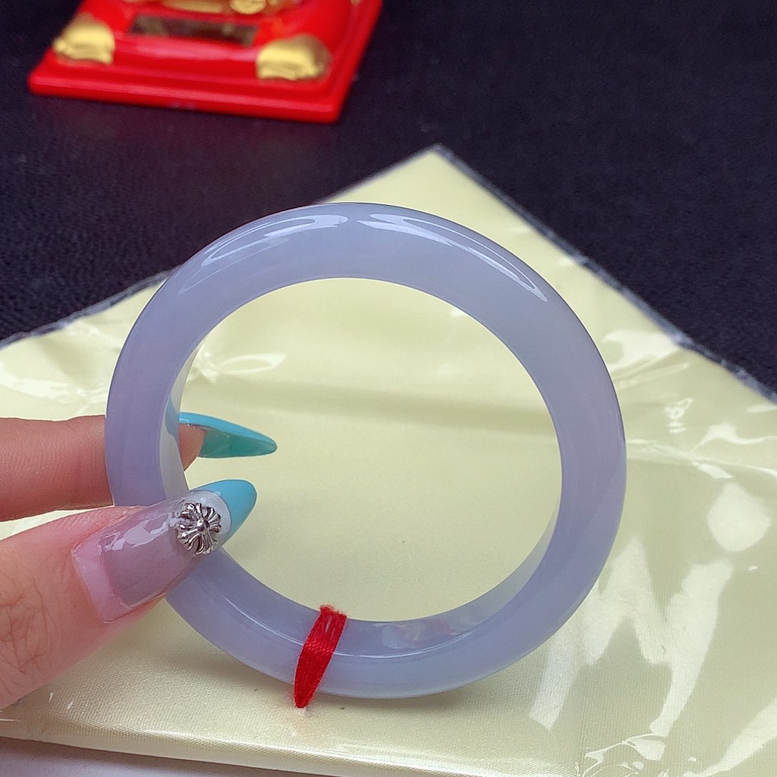 翡翠手镯未镶嵌翡翠54.0紫罗兰窄版正圈