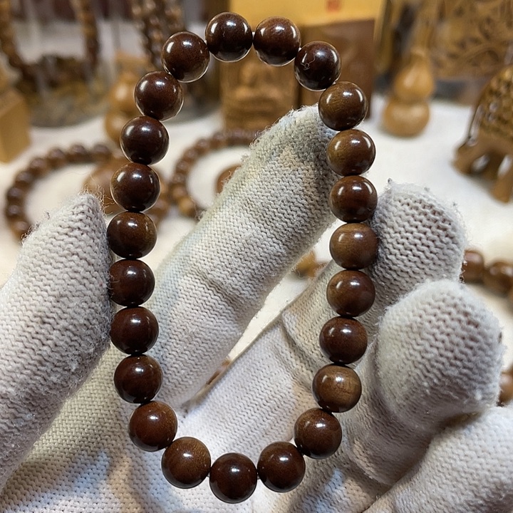 檀香木手串/手链老山檀香百年料沉水蕉糖甜0.8收藏级