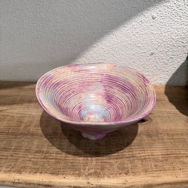 复古简约莫奈紫高足碗汤碗米饭碗草帽碗