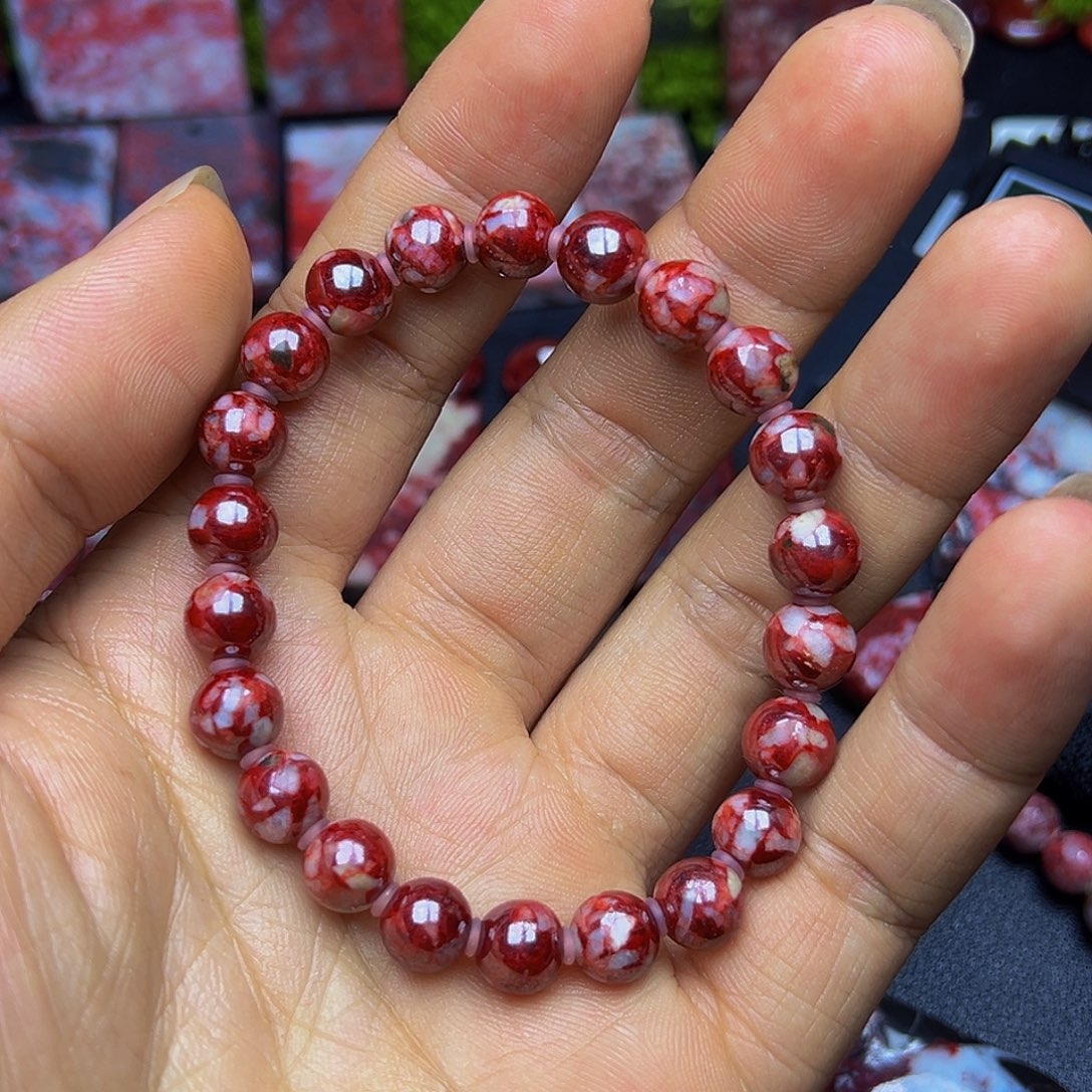 菩***卐天然辰砂朱砂手串