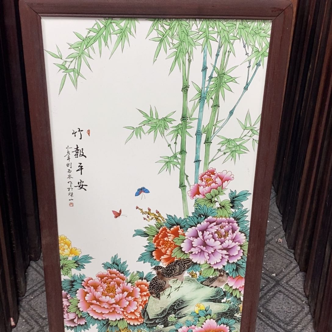 瓷片86*46 景德镇瓷板画柴窑烧制