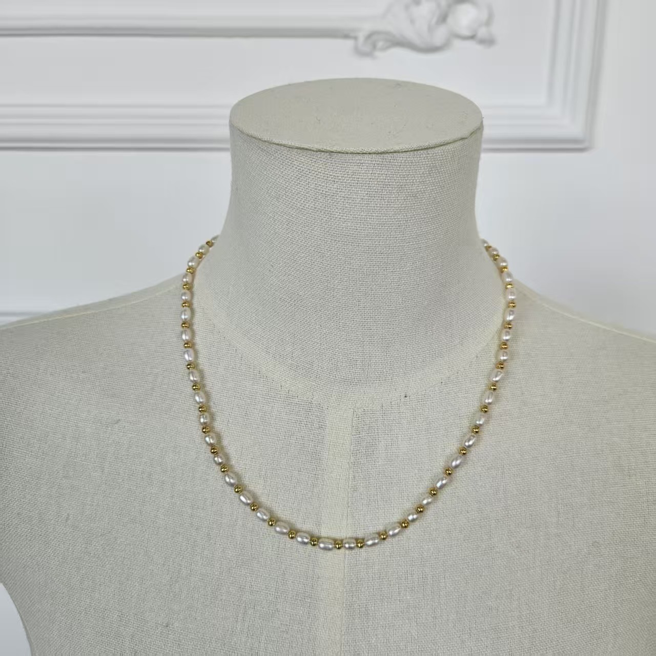 链子925银 【40+5cm】摩瑟DP【JSSP米粒珍珠项链】HAZC