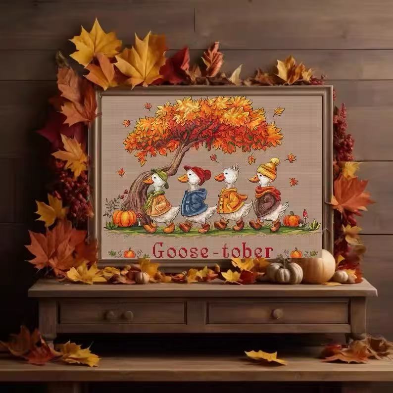 【CC4206-秋季的鹅】十字绣2025新款小件线绣客厅餐厅