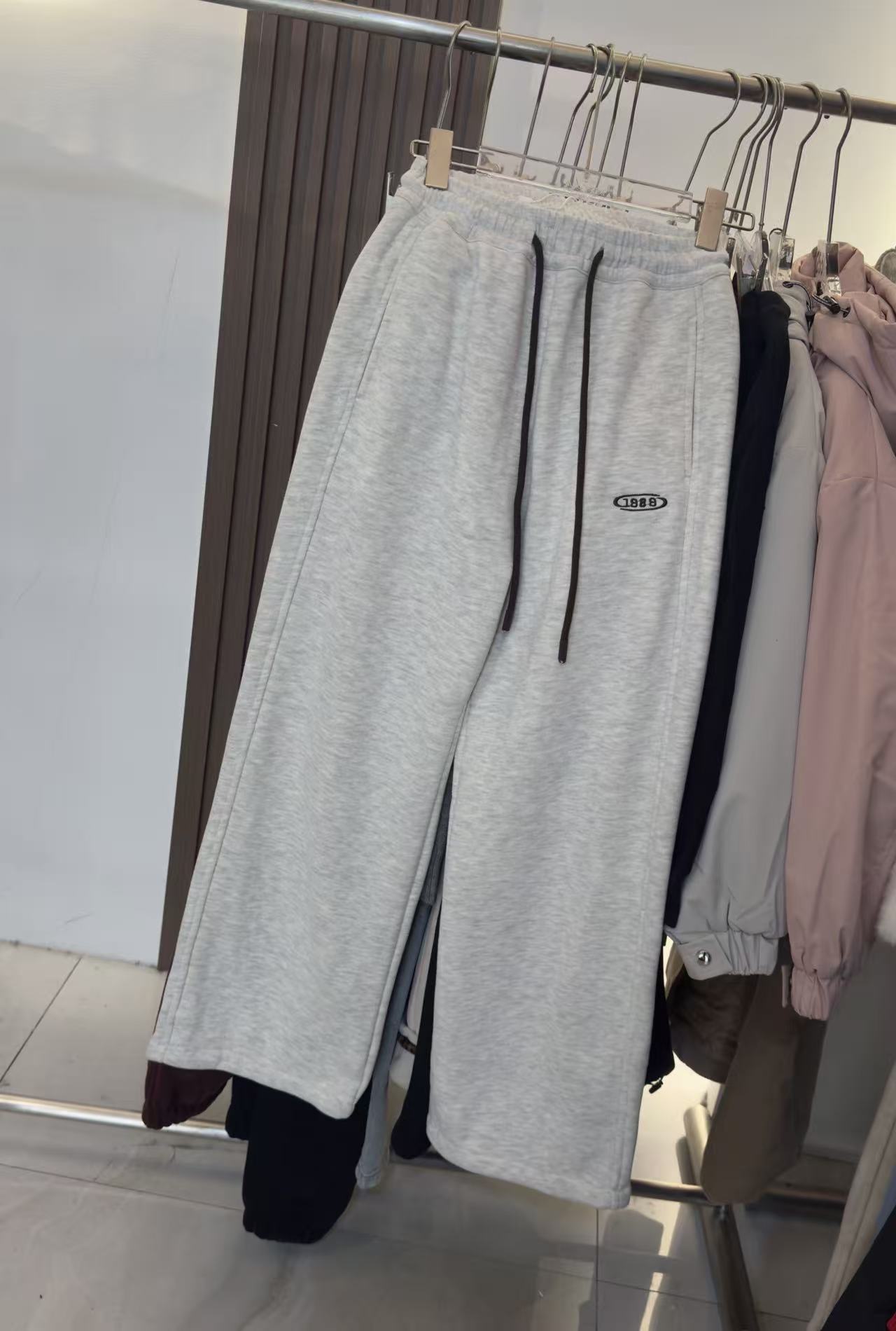 059高品质青少年中性加绒一体绒休闲裤（裤脚两穿）