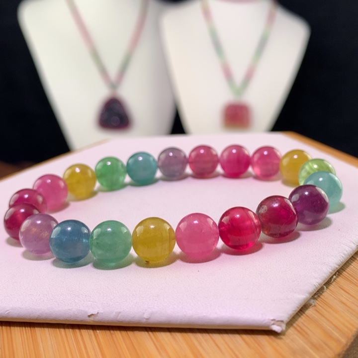 双色碧玺手链未镶嵌