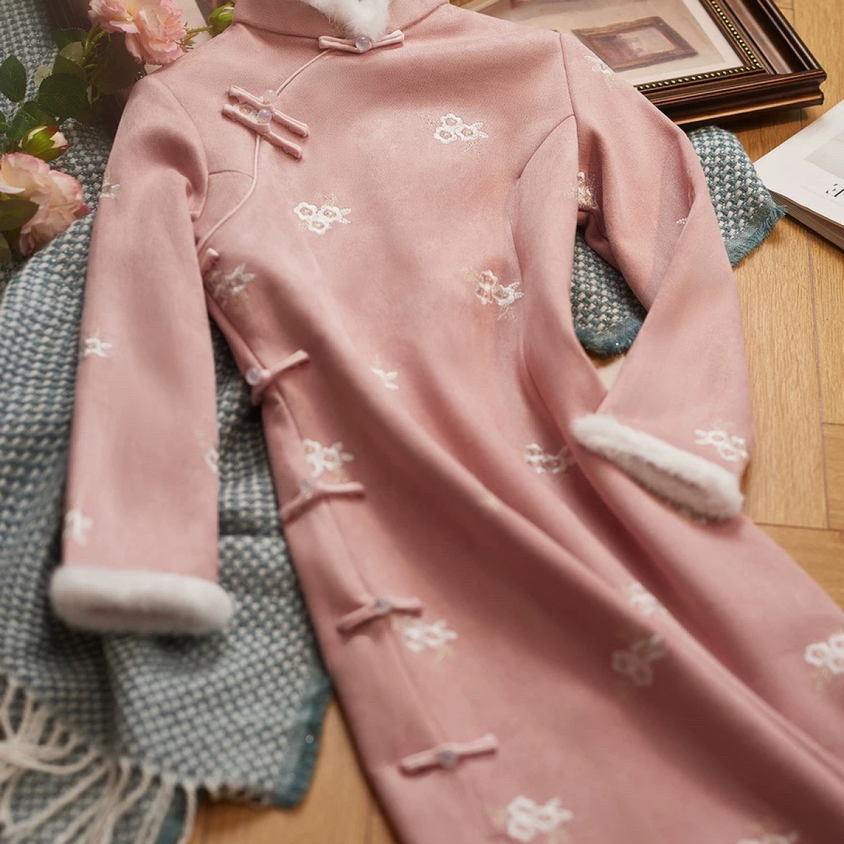 【1906 南城旧梦 粉色 重磅刺绣】显瘦气质修身优雅复古中国风旗袍