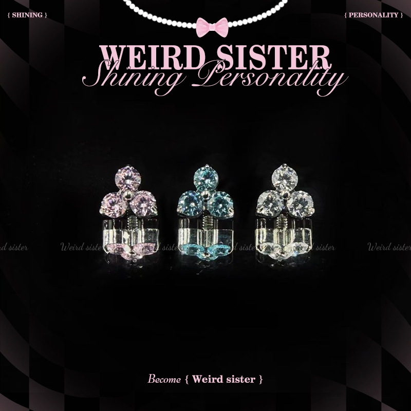 钛合金耳饰 【直播浮力专项】三角梅0.9牙钛合金耳钉内螺纹防过敏