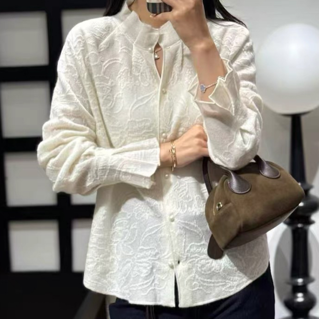 【李美丽专属】2025新款提花常规款纯色长袖毛针织衫秋冬上衣806-1