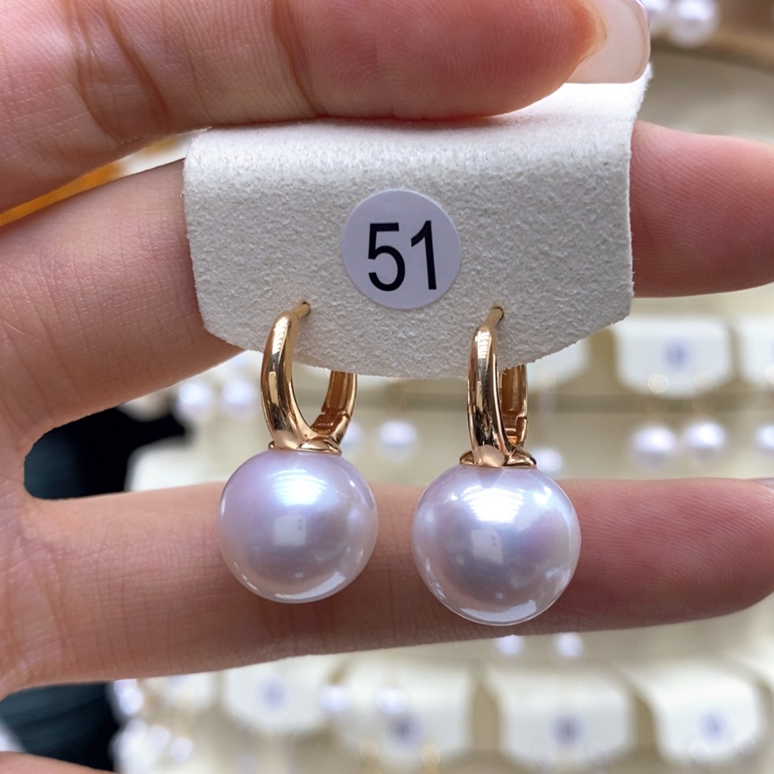淡水珍珠耳饰银S925镶嵌