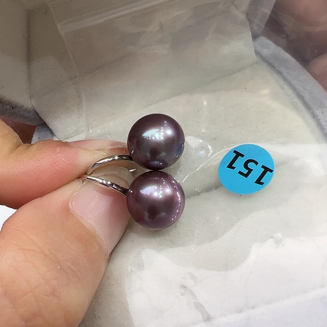 银S925镶嵌淡水珍珠耳饰