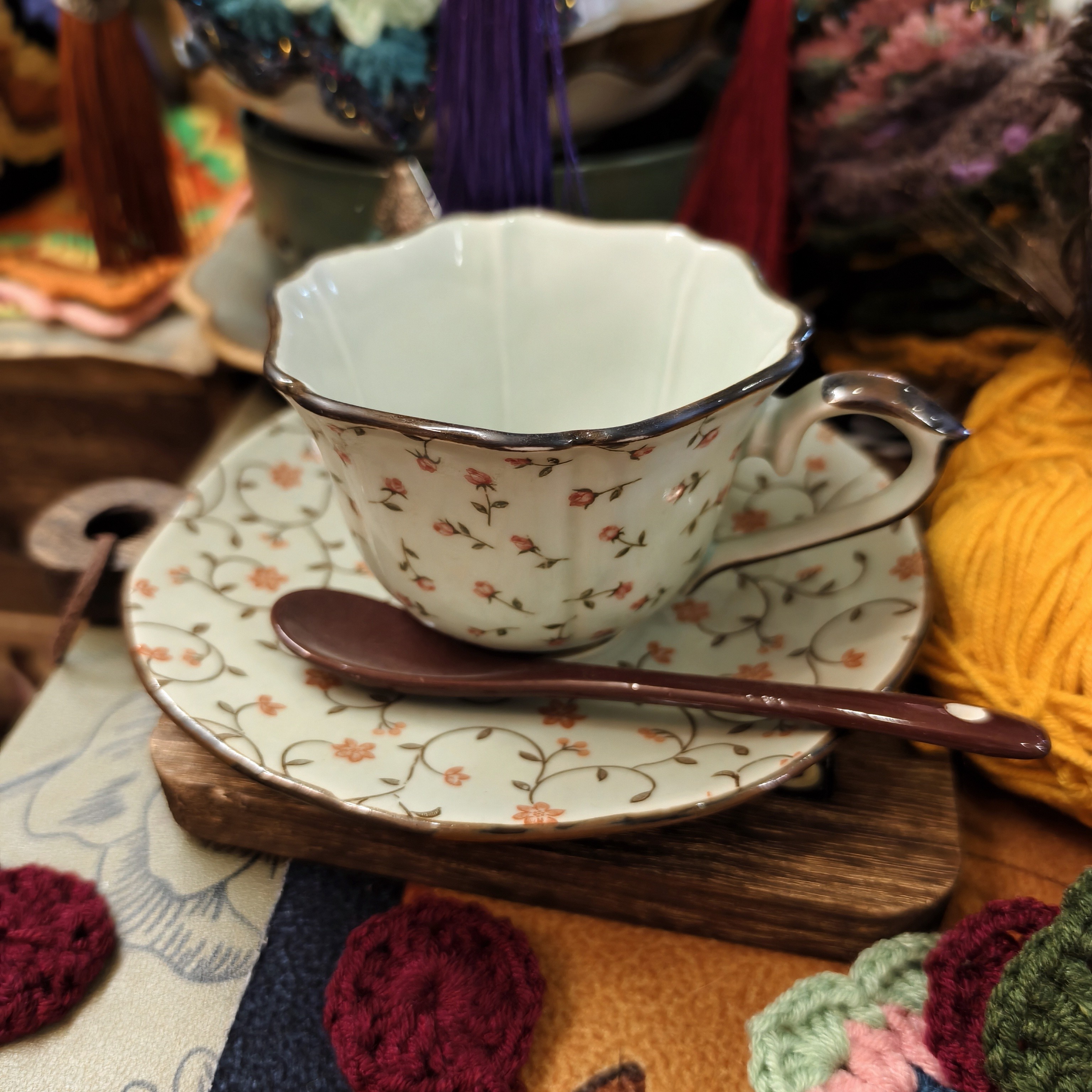 陶瓷咖啡杯复古家用，一杯一碟一勺，容量180ml