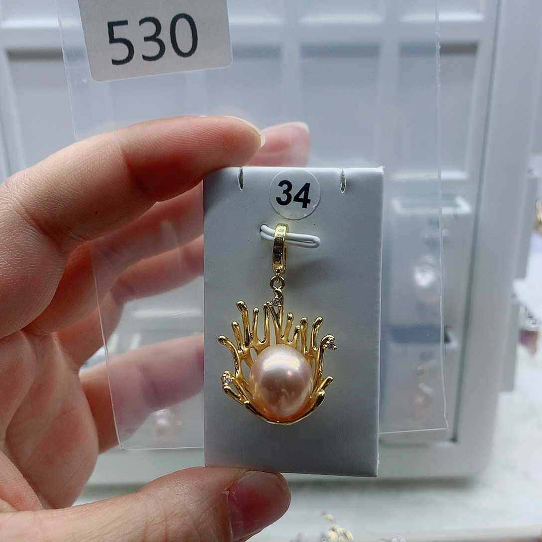 合金淡水珍珠吊坠(不含链)