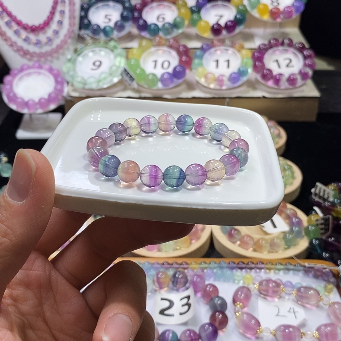 萤石手链未镶嵌西瓜9.5mm