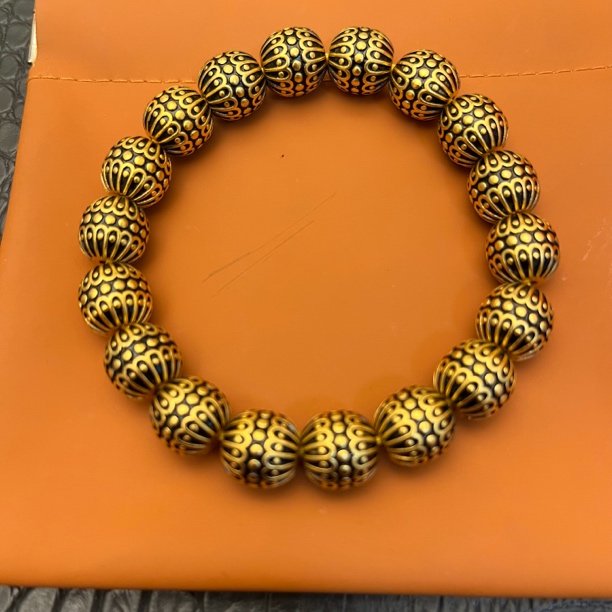 合金手链 格桑花黑金手串圆珠手串 黑金系列 复古风格