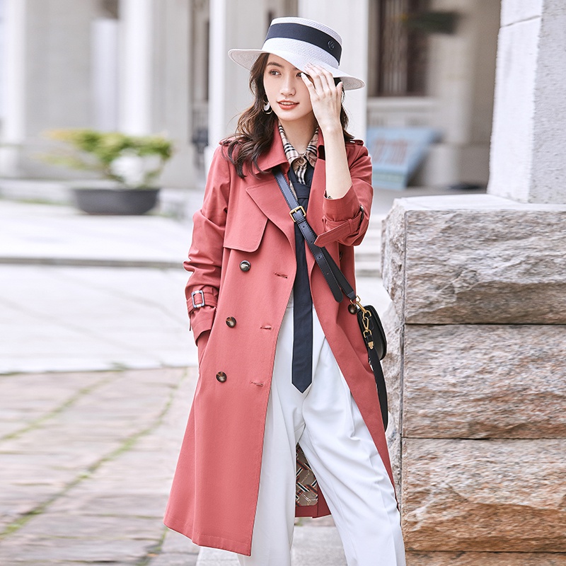 风衣女中长款春秋新款时尚气质收腰显瘦流行英伦风大衣外套