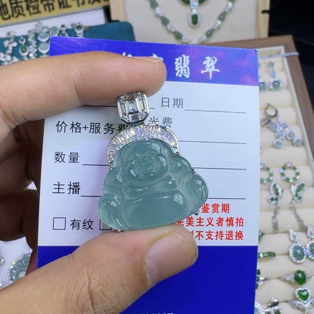 翡翠未镶嵌颈饰4589