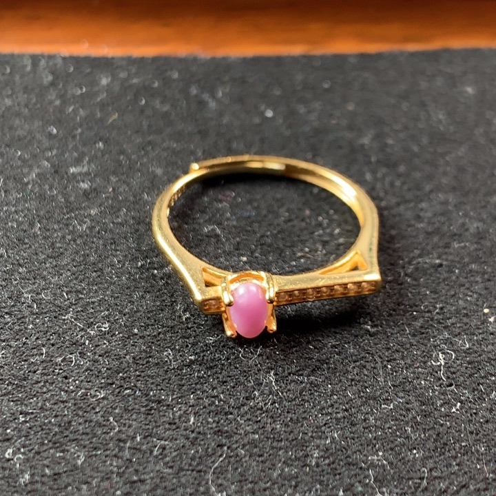 苏纪石（舒俱来）银S925镀金镶嵌戒指