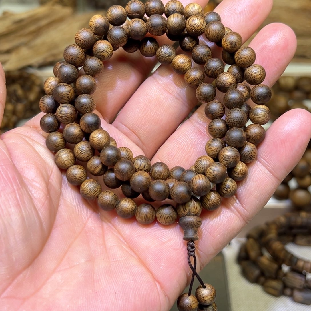 沉香沉香碎屑奇楠沉香7mm圆珠108颗19g+多样发其一