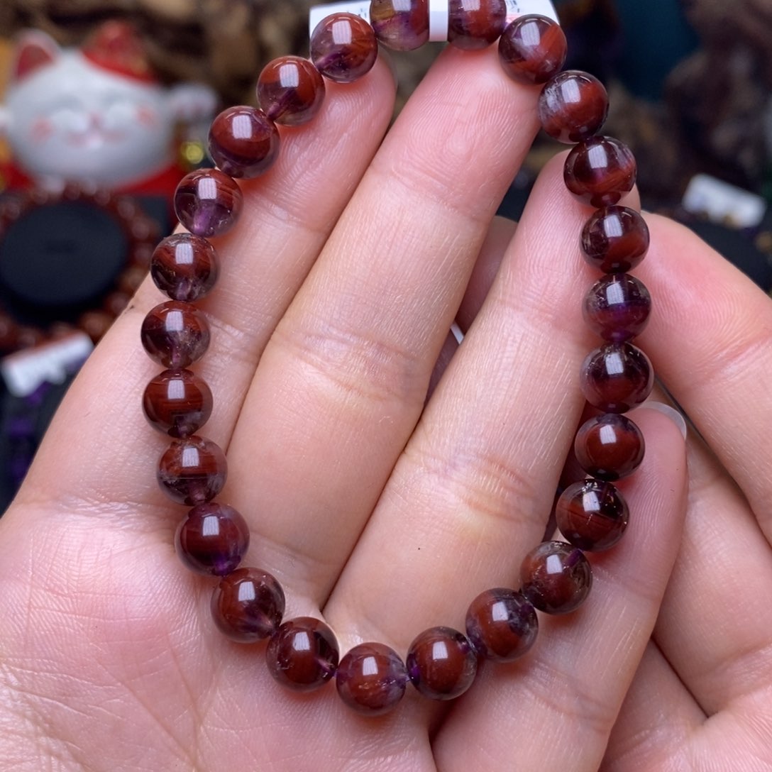 水晶A023老矿牛血红单圈7m未镶嵌站***里