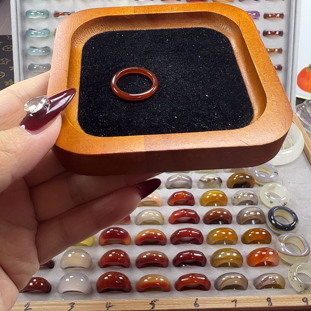 玛瑙/玉髓未镶嵌戒指A10不退换16.8港14