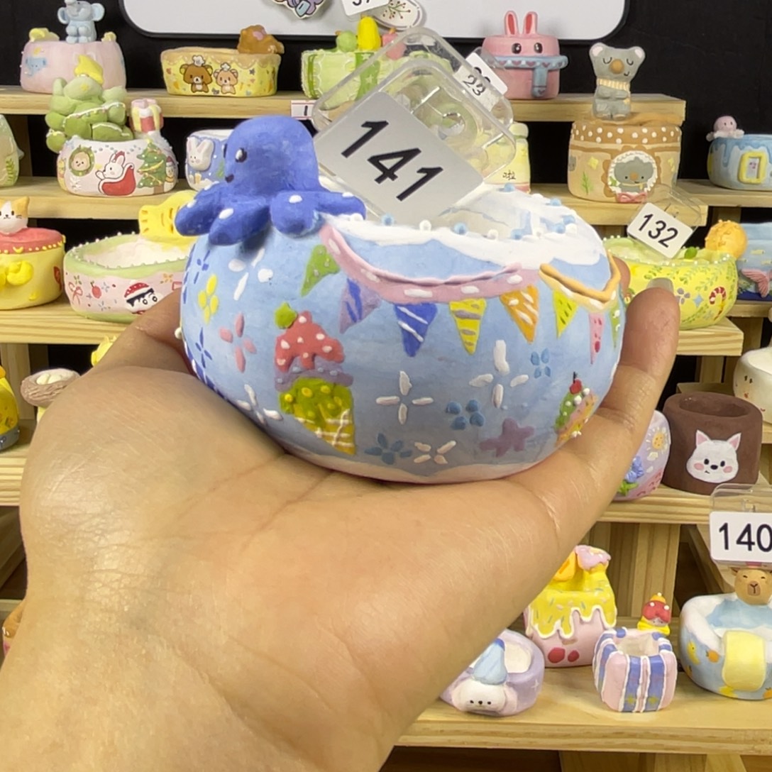 141章鱼圣诞成品盆