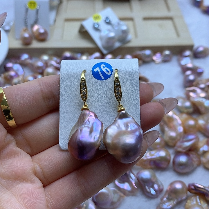 淡水珍珠耳饰银S925镶嵌