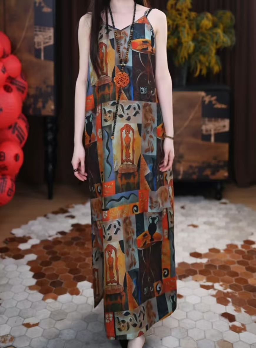 【染舟】新中式腔调设计感宽松四季可穿显瘦打底中国风吊带连衣裙