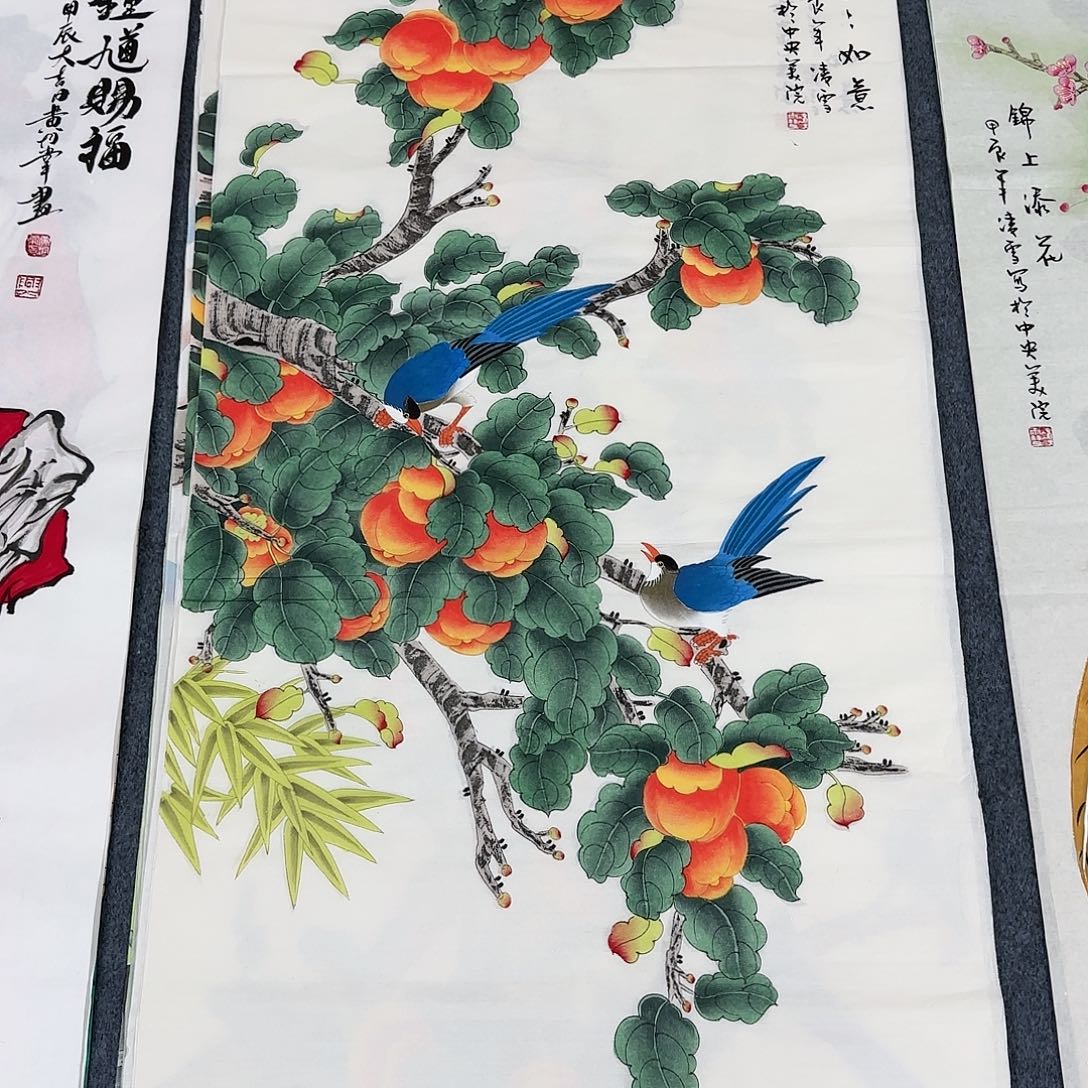 国画尺寸70X138手绘作品