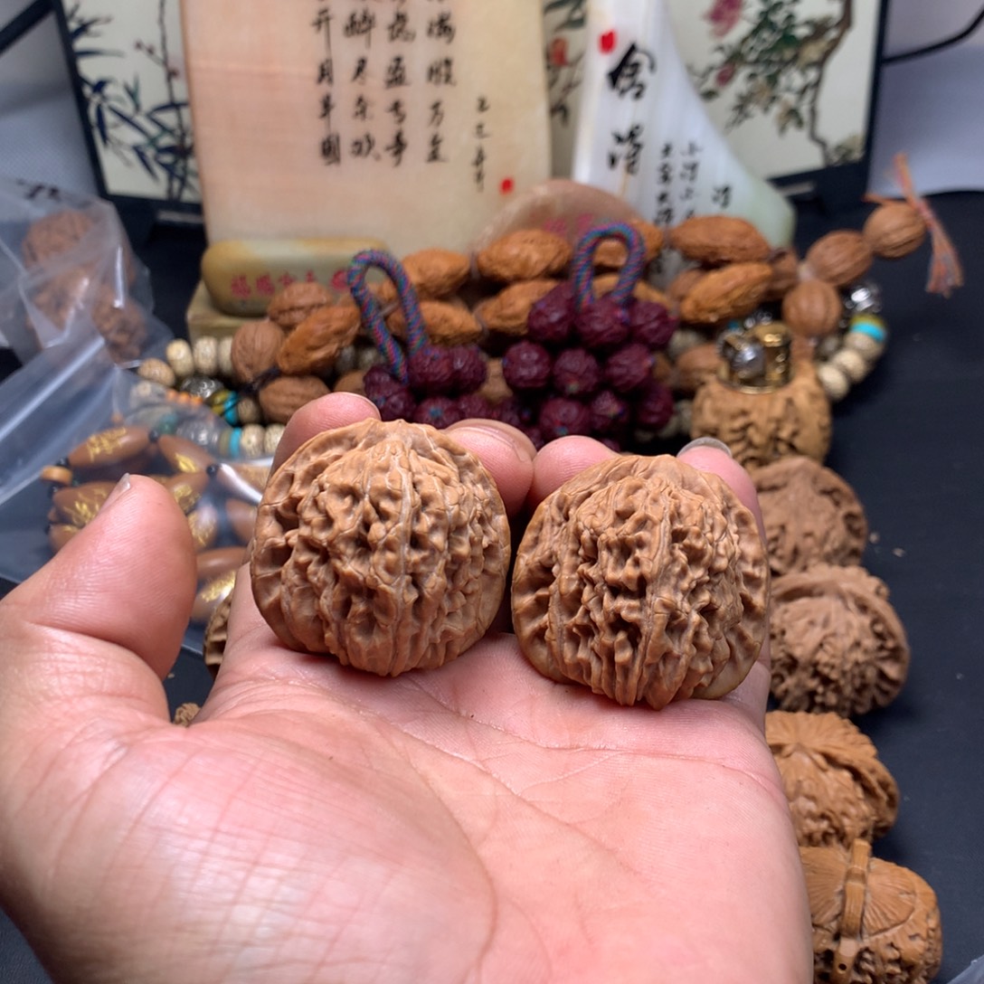 文***黑把件文玩核桃四座楼