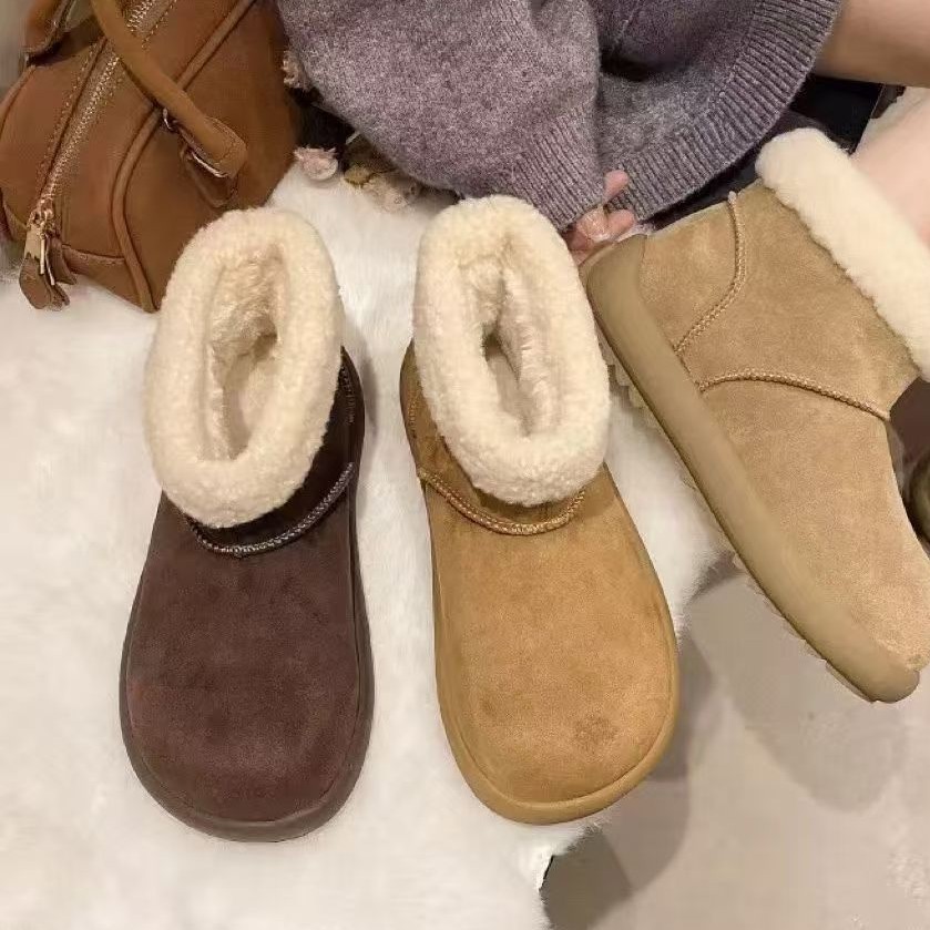 【鞋爱】3897国潮原创女士毛口土豆卡皮巴拉丑萌雪地靴