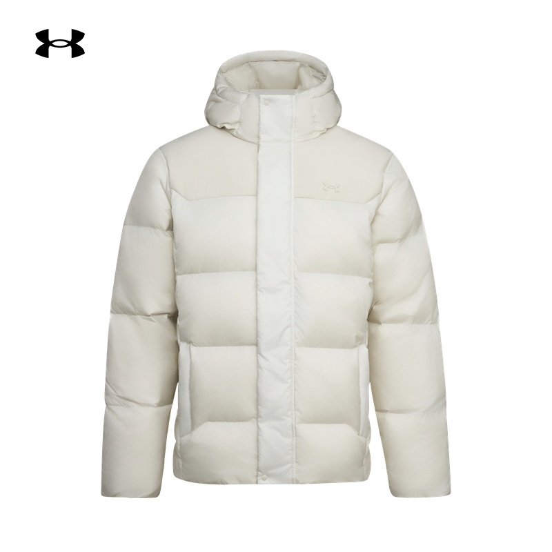 安德玛官方UA Select男女情侣连帽运动休闲短款鸭绒羽绒服6012832