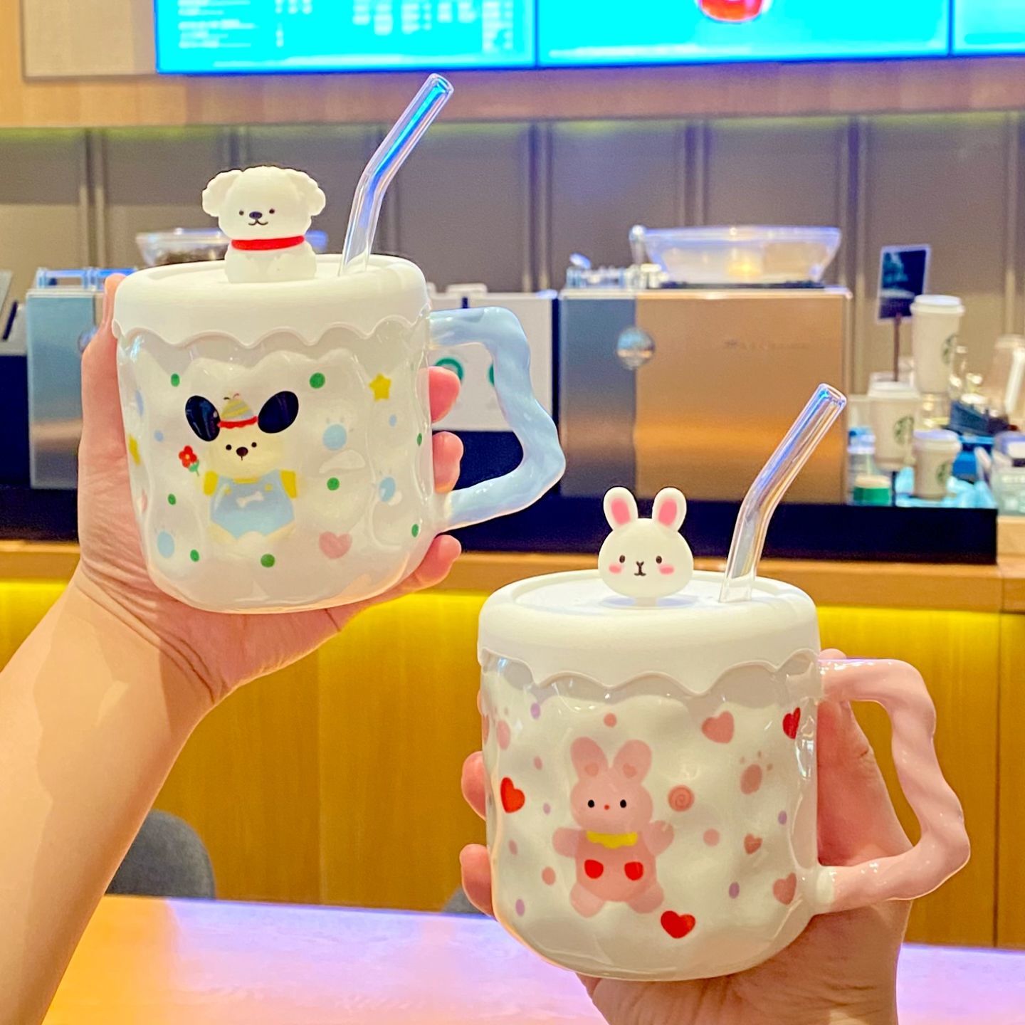 ins可爱小狗马克杯高颜值陶瓷情侣水杯送女生生日礼物礼盒