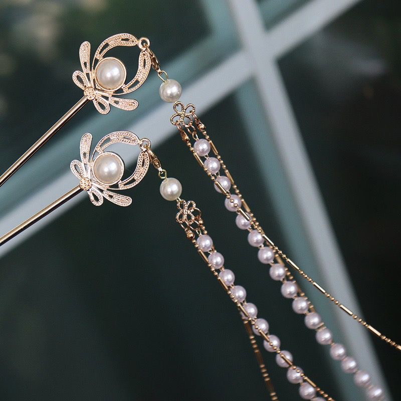 仙女棒流苏发簪古风简约现代丸子头高级感日常头饰女发钗步摇仙气