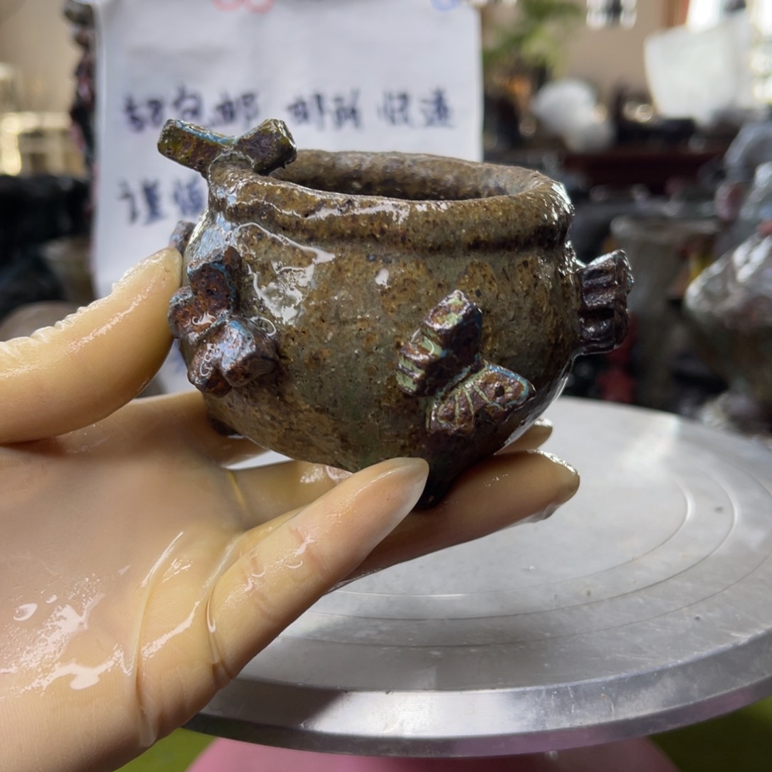 红陶粗砂陶瓷花盆