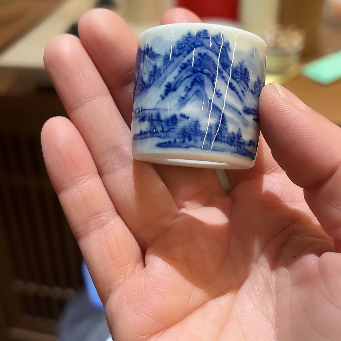 怡琅柴窑山水盖置