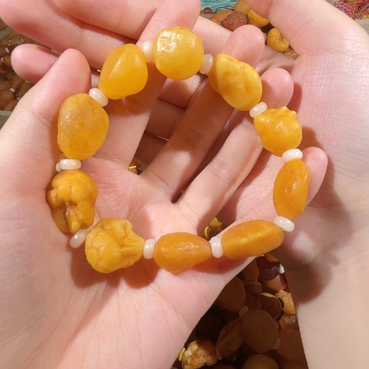 琥珀未镶嵌手链蜜蜡海漂手串