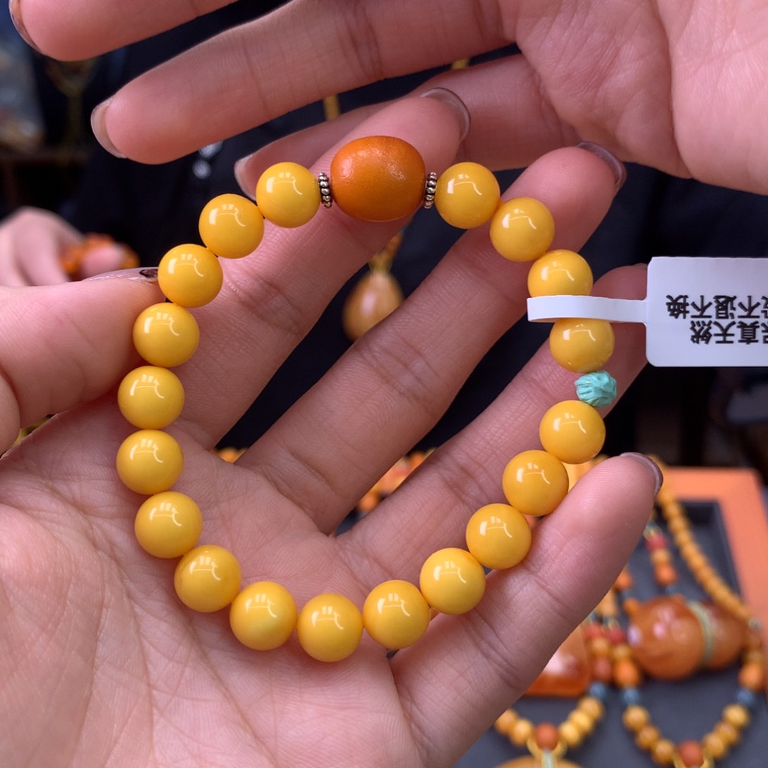 蜜蜡手串未镶嵌天然