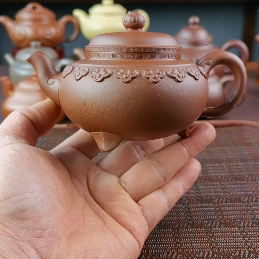 紫砂茶壶底槽清云肩如意280CC