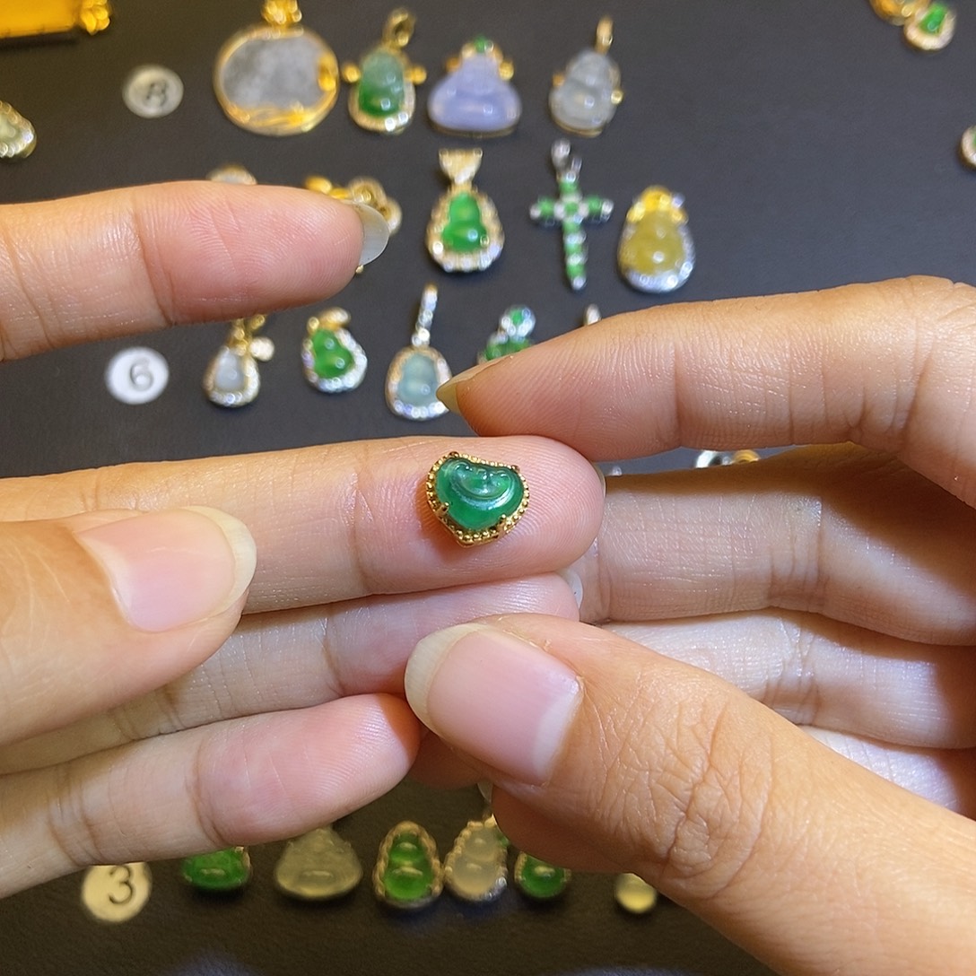 翡翠银S925镶嵌吊坠(不含链)