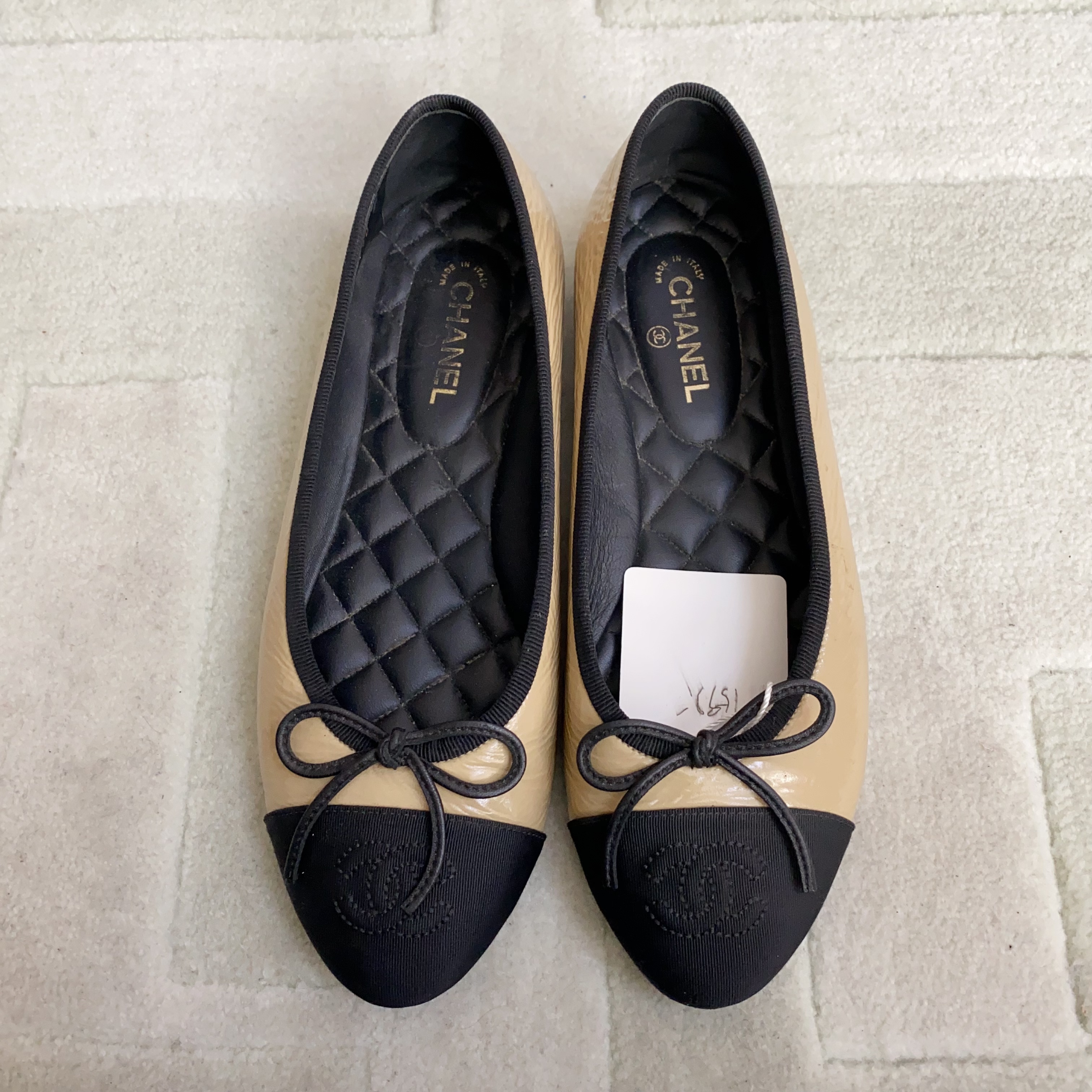 90新 Chanel/香奈儿 麦殿/牛皮女鞋米色36码/231018LHHXY15