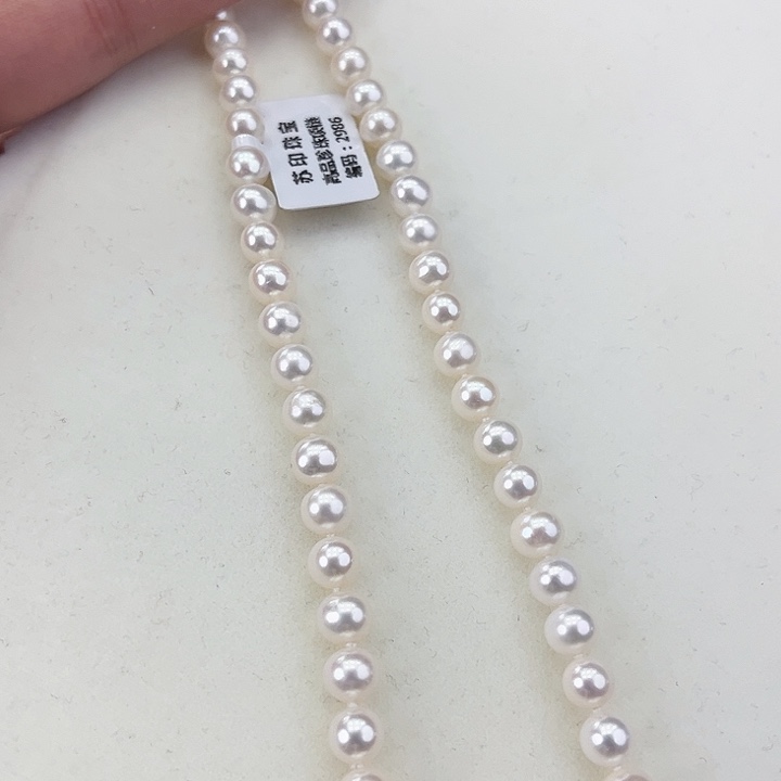 淡水珍珠颈饰银S925镶嵌卡7极光冷白高品