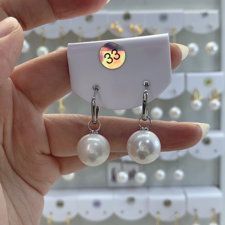 淡水珍珠耳饰银S925镶嵌