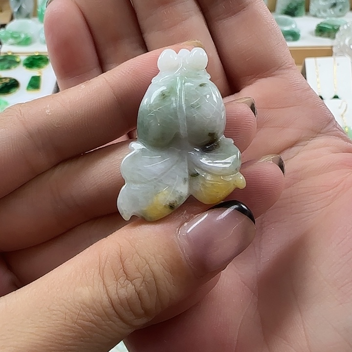 翡翠未镶嵌颈饰金鱼