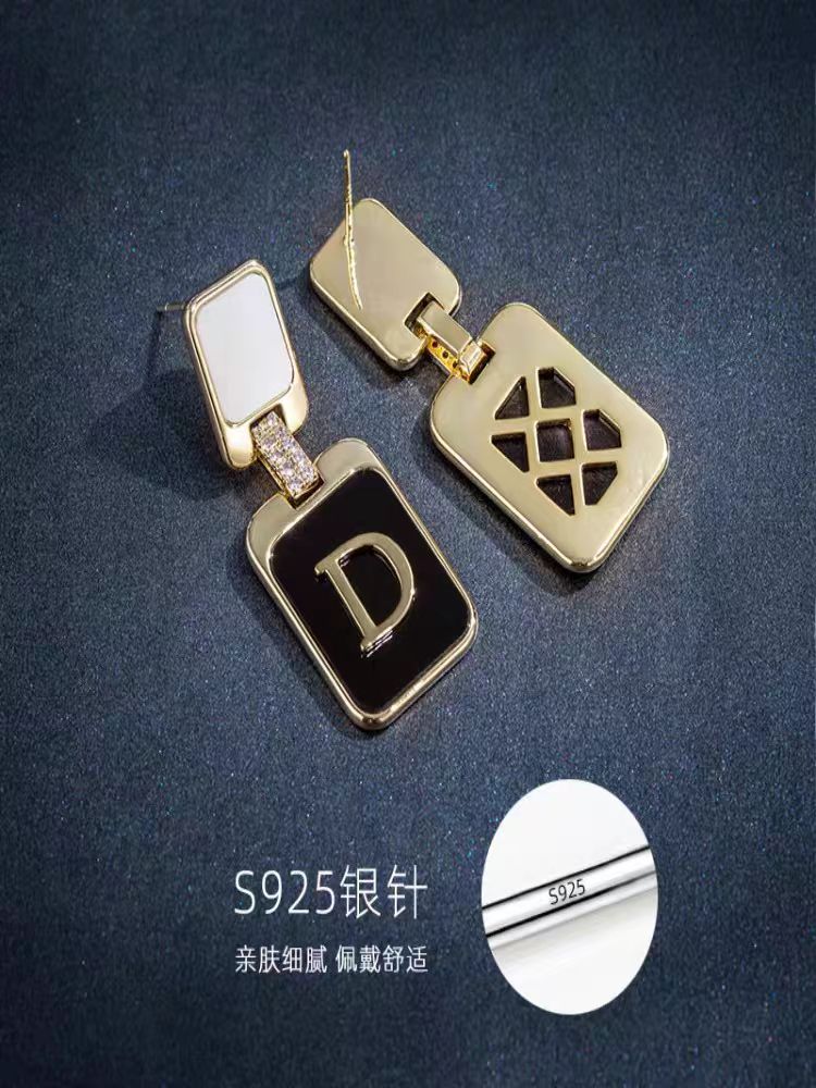 铜合金耳饰 非金属气质耳饰法式轻奢简约耳饰L010