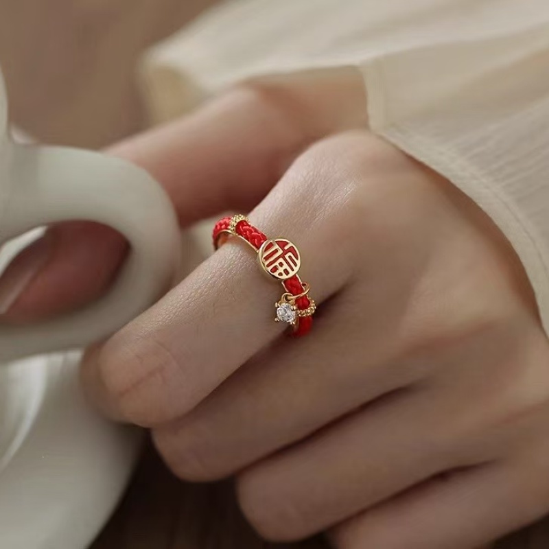 铜合金布艺戒指  D318 小众时尚轻奢气质百搭优雅戒指